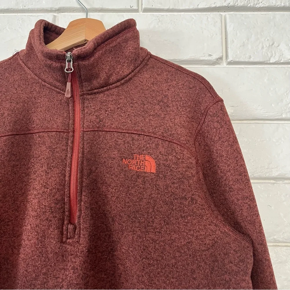 The North Face Men's Textured Cap Rock 1/4 Zip Fleece Maroon Burgundy Size Large